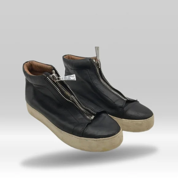 Frye Women's Lena Zip Up Leather High Top Sneakers